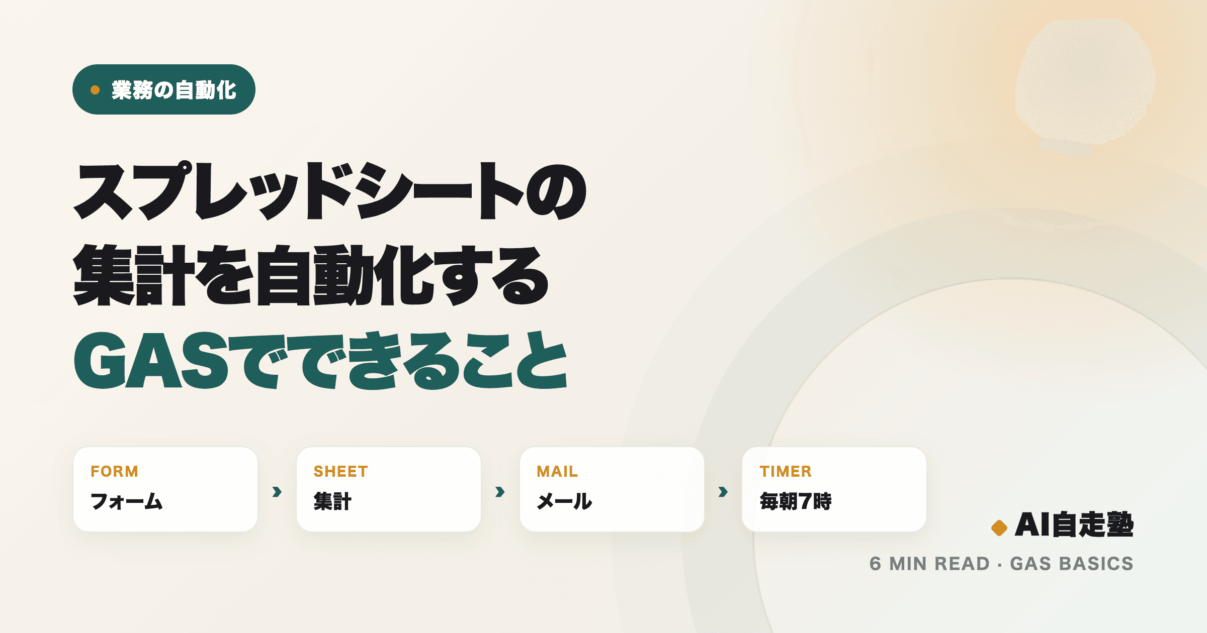 スプレッドシートの集計をGASで自動化し、決まった時刻にメールで届ける流れ